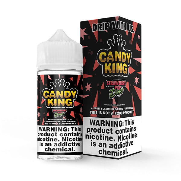 Strawberry Pop Drops by Candy King Series E-Liquid 100mL (Freebase) with packaging