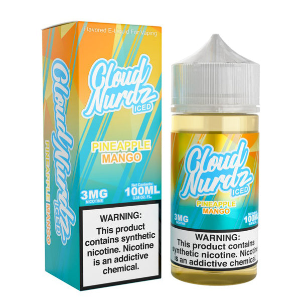 Pineapple Mango Ice by Cloud Nurdz Series E-Liquid 100mL (Freebase) with packaging