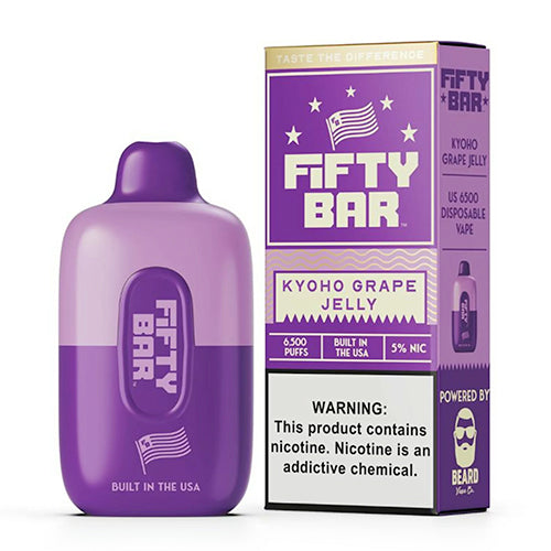 Fifty Bar Disposable | 6500 Puffs | 16mL | kyoho grape jelly with packaging