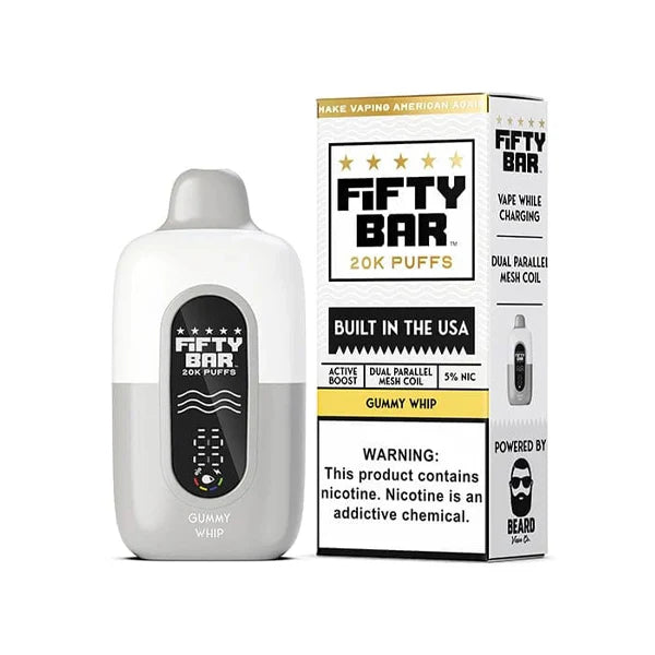 Fifty Bar V2 20K Disposable 20000 Puffs 16mL 50mg - Gummy Whip with Packaging