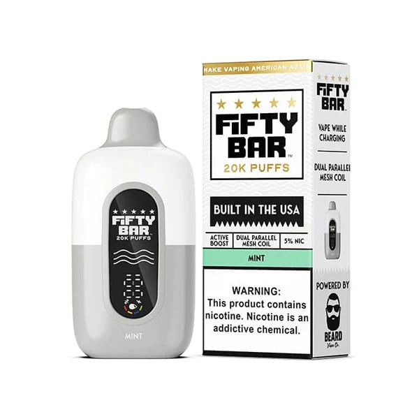 Fifty Bar V2 20K Disposable 20000 Puffs 16mL 50mg - Mint with Packaging