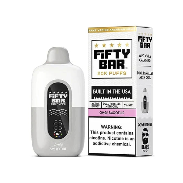 Fifty Bar V2 20K Disposable 20000 Puffs 16mL 50mg - OMG! Smoothie with Packaging
