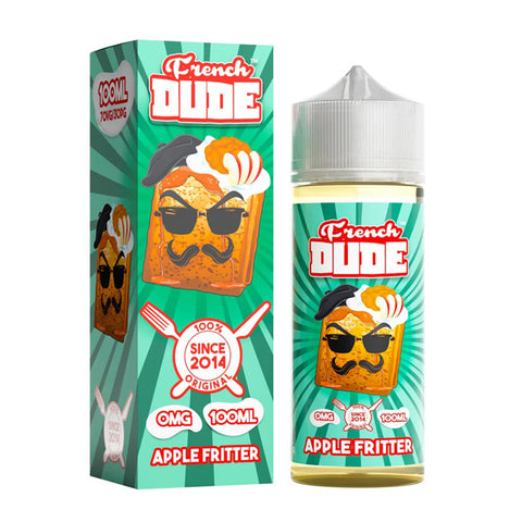 Apple Fritter by French Dude Series E-Liquid 100mL (Freebase) with packaging