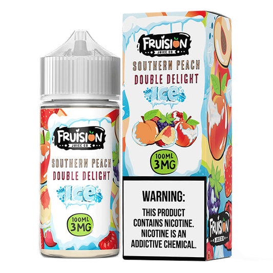 Southern Peach Double Delight Ice by Fruision E-Juice 100mL (Freebase) 3mg bottle with Packaging