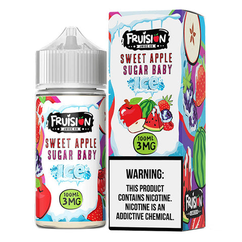 Sweet Apple Sugar Baby Ice by Fruision E-Juice 100mL (Freebase) 3mg bottle with Packaging