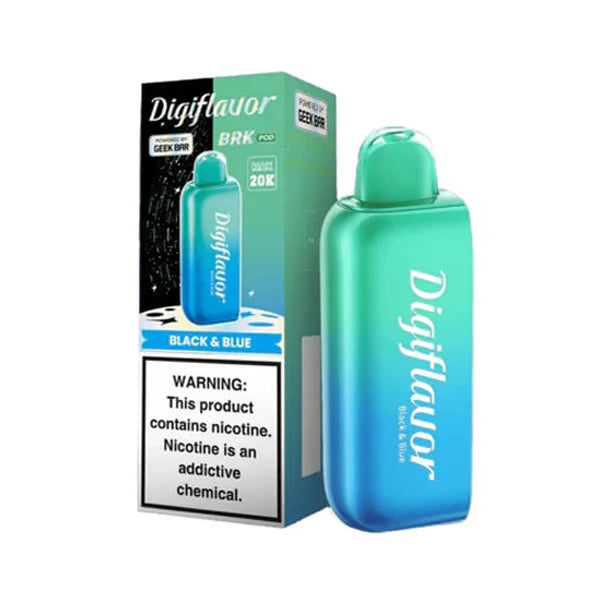 Geek Bar Digi Flavor BRK Pods | 20000 Puff | 12mL | 50mg | (Pod Only) | Black and Blue with packaging