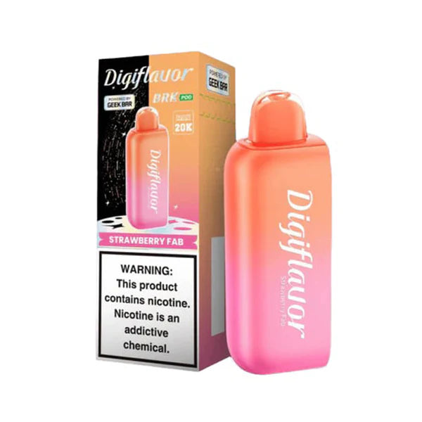 Geek Bar Digi Flavor BRK Pods | 20000 Puff | 12mL | 50mg | (Pod Only) | Strawberry Fab with packaging