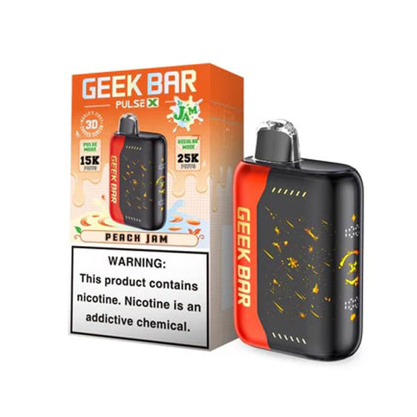 Geek Bar Pulse X Disposable | 25000 Puffs | 18mL | 50mg | Peach Jam with packaging