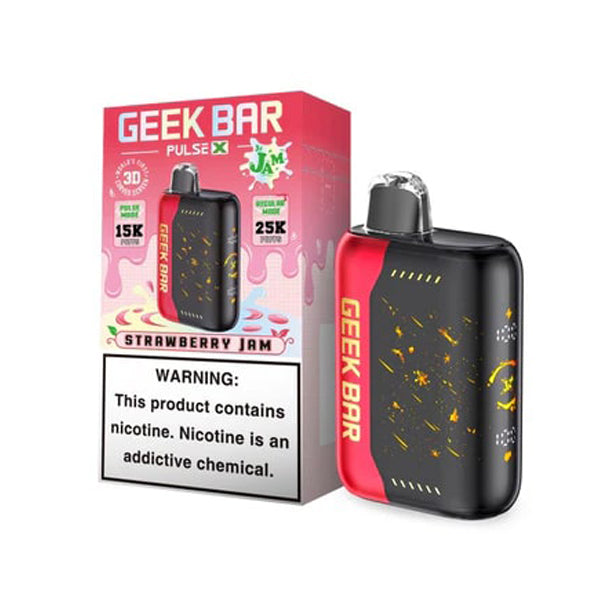 Geek Bar Pulse X Disposable | 25000 Puffs | 18mL | 50mg | Strawberry Jam with packaging