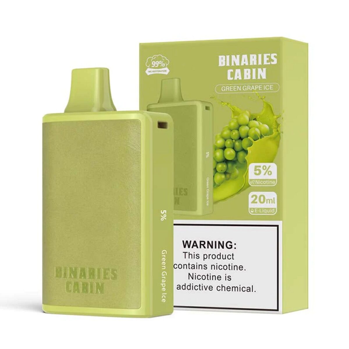 HorizonTech - Binaries Cabin Disposable | 10,000 puffs | 20mL Green Grape Ice with Packaging