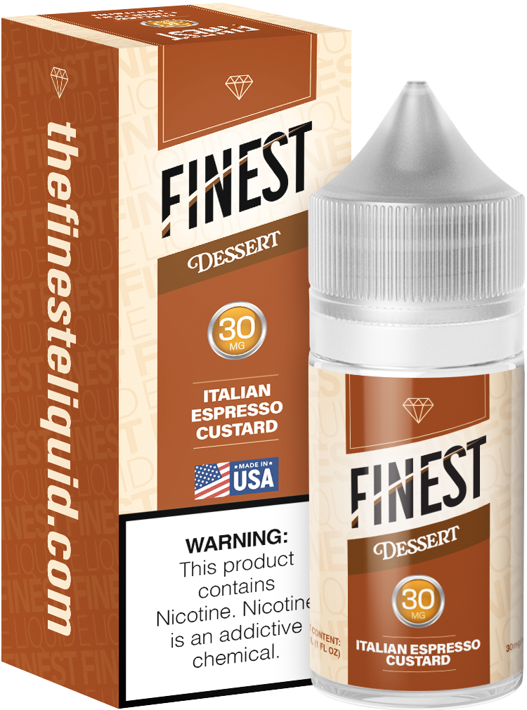 Italian Espresso Custard by Finest Salt Series E-Liquid 30mL – Salt Nic with packaging