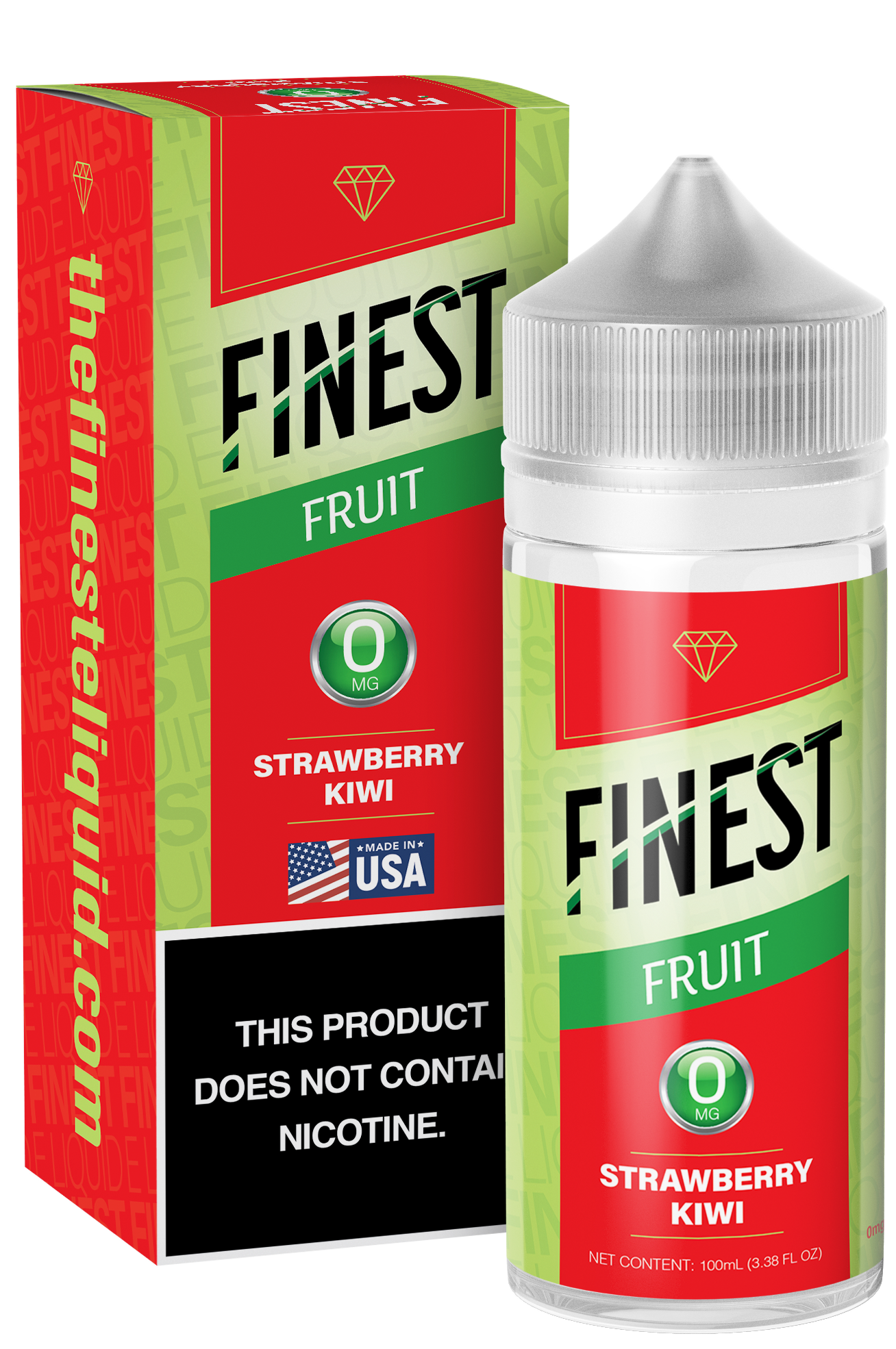 Strawberry Kiwi by Finest E-Liquid 100mL (Freebase) with packaging