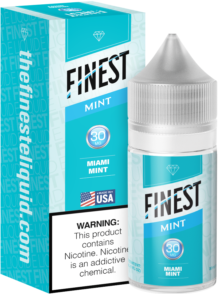 Miami Mint by Finest Salt Series E-Liquid 30mL – Salt Nic with packaging