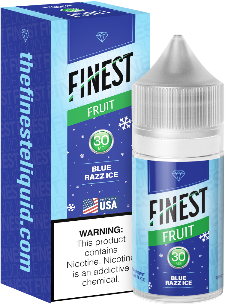 Blue Razz Ice by Finest Salt Series E-Liquid 30mL – Salt Nic with packaging