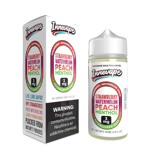 Strawberry Watermelon Peach Menthol by Innevape Series E-Liquid 100mL (Freebase) with packaging