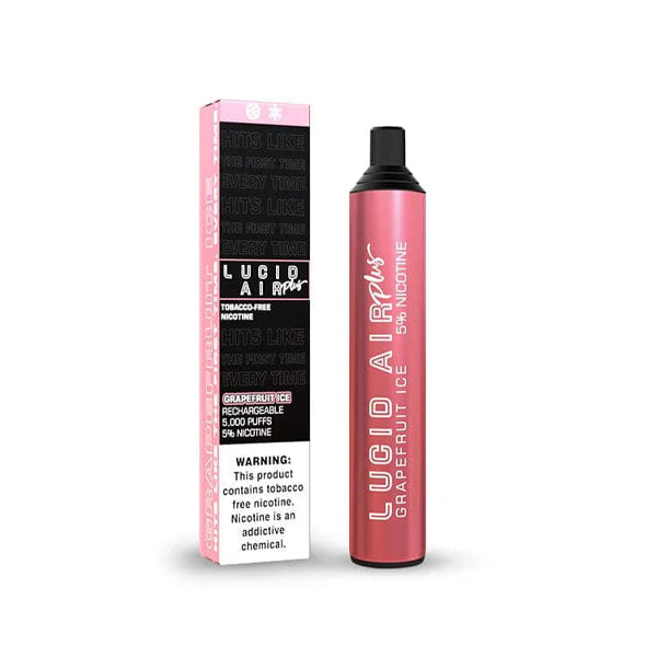 Lucid Air Plus Mesh Disposable | 5000 Puffs | 12mL | Grapefruit Ice with packaging