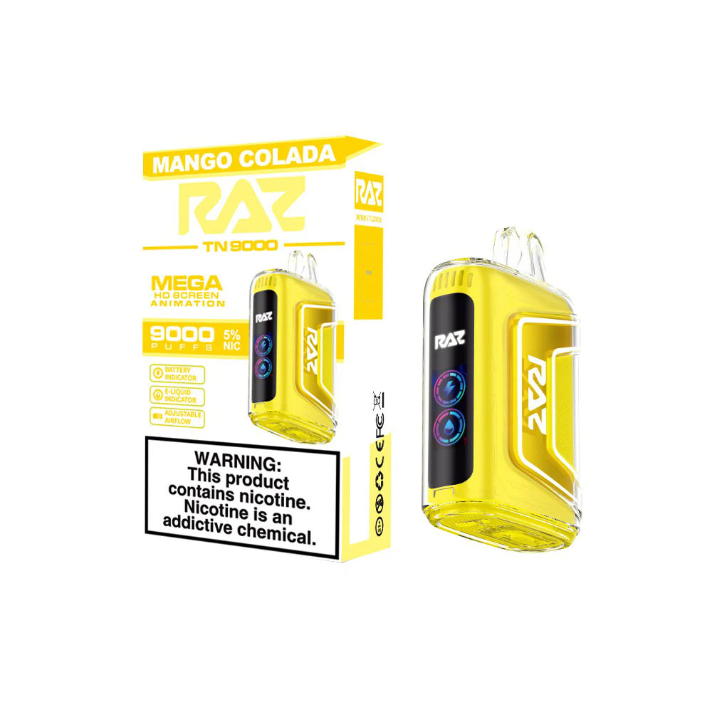 RAZ TN9000 Disposable | 9000 Puffs | 12mL | 50mg | Mango Colada with Packaging