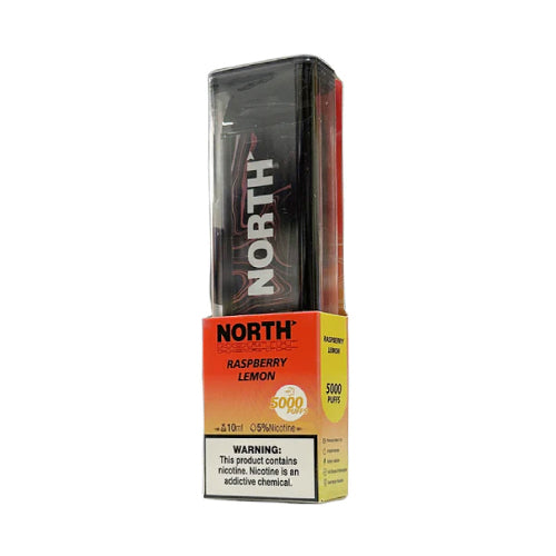 North Disposable | 5000 Puffs | 10mL | 50mg | raspberry lemon with packaging