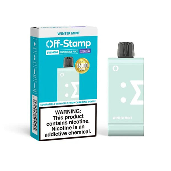 Off Stamp SW16000 Disposable | 16000 Puffs | 17mL | 50mg | (Pod Disposable Only) | Wintermint with packaging