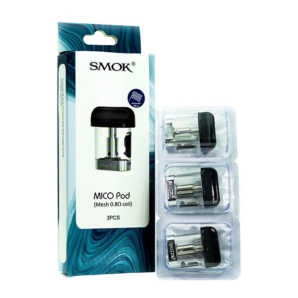 SMOK MICO Replacement Pod Cartridges (Pack of 3) Mesh 0.8 ohm coil 3 Pcs with packaging