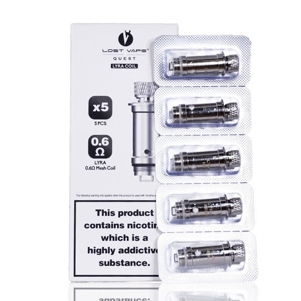 Lost Vape Lyra Replacement Coils (Pack of 5) 0.6ohm with packaging