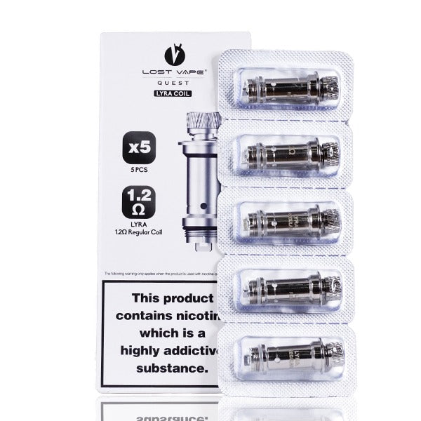 Lost Vape Lyra Replacement Coils (Pack of 5) 1.2ohm with packaging