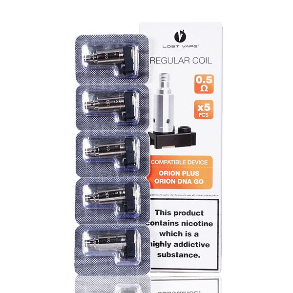 Lost Vape Orion Plus DNA Replacement Coils (Pack of 5) 0.5ohm with packaging