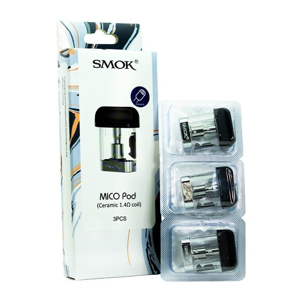 SMOK MICO Replacement Pod Cartridges (Pack of 3) Ceramic 1.4 ohm coil 3 Pcs with packaging