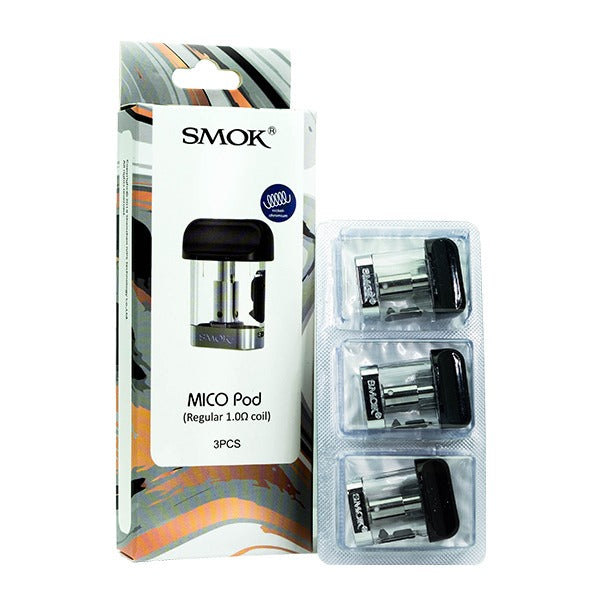SMOK MICO Replacement Pod Cartridges (Pack of 3) Regular 1 ohm coil 3 Pcs with packaging