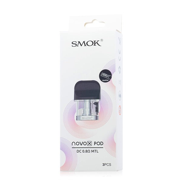 SMOK Novo X Replacement Pods (3-Pack) | DC 0.8 ohm MTL box packaging