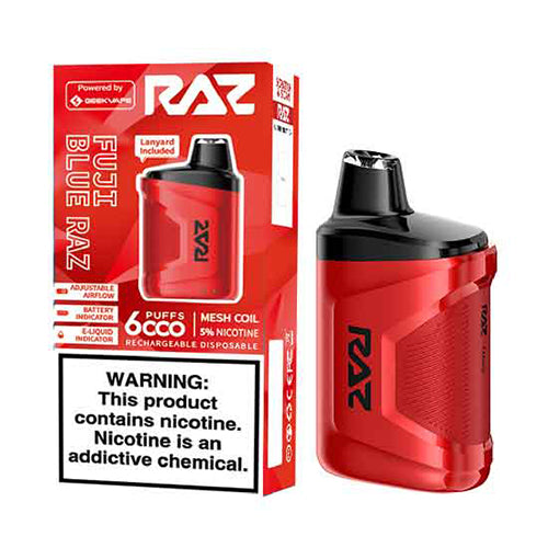 RAZ CA6000 Disposable | 6000 Puffs | 10mL | 50mg | fuji blue razz with packaging