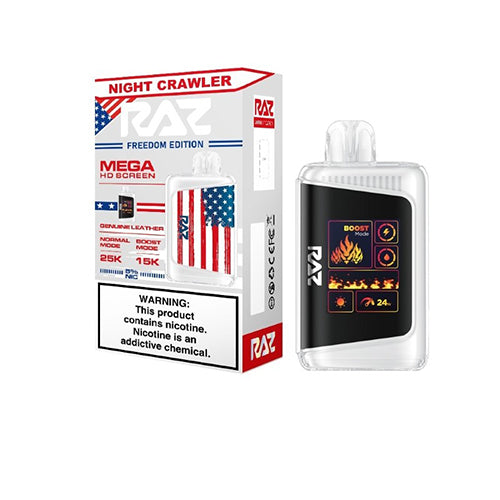 RAZ DC25000 Disposable | 25000 Puffs | 16mL | 50mg | freedom edition night crawler with packaging