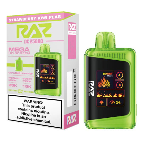 RAZ DC25000 Disposable 25000 Puffs 16mL 50mg | Strawberry Kiwi Pear with packaging