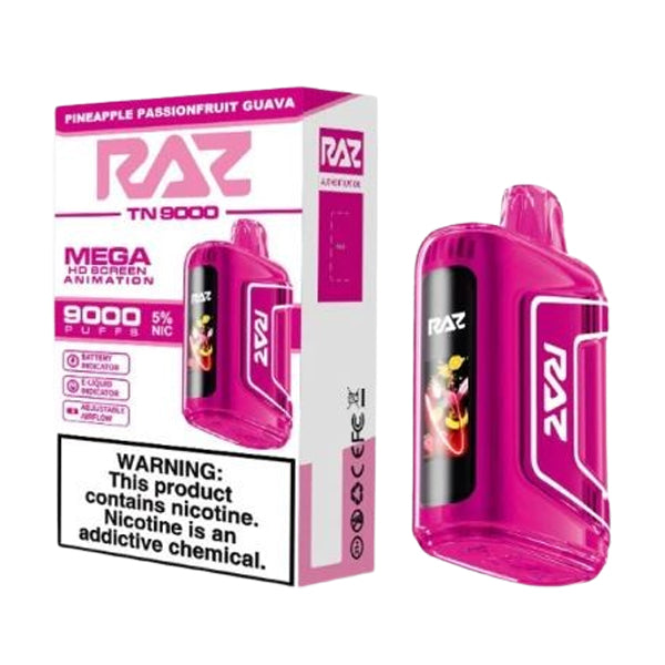 RAZ TN9000 Disposable | 9000 Puffs | 12mL | 50mg | pineapple passion guava with packaging