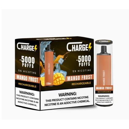 Charge Disposable | 5000 Puffs | 12mL mango frost with packaging