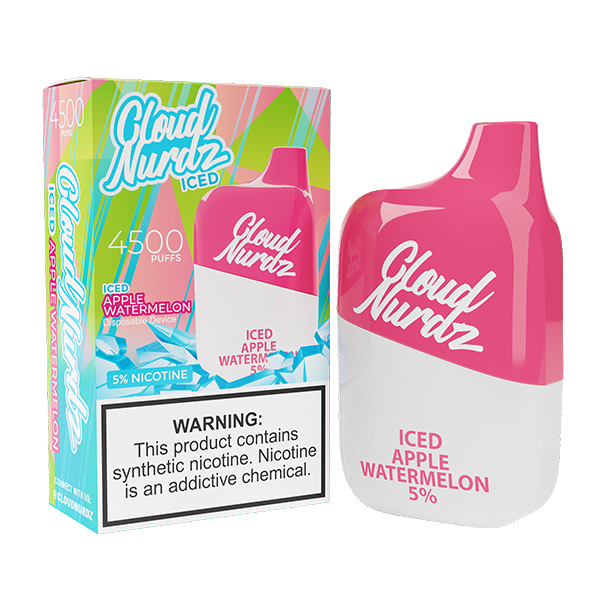 Cloud Nurdz Disposable | 4500 Puffs | 12ml iced apple watermelon with packaging