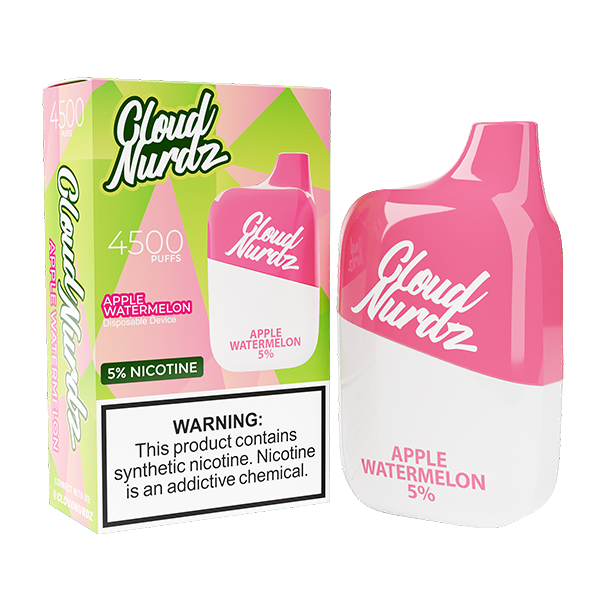 Cloud Nurdz Disposable | 4500 Puffs | 12ml apple watermelon with packaging