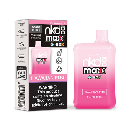 Naked100 Max G-Box Disposable | 5500 Puffs | 14mL | 50mg Hawaiian POG with Packaging