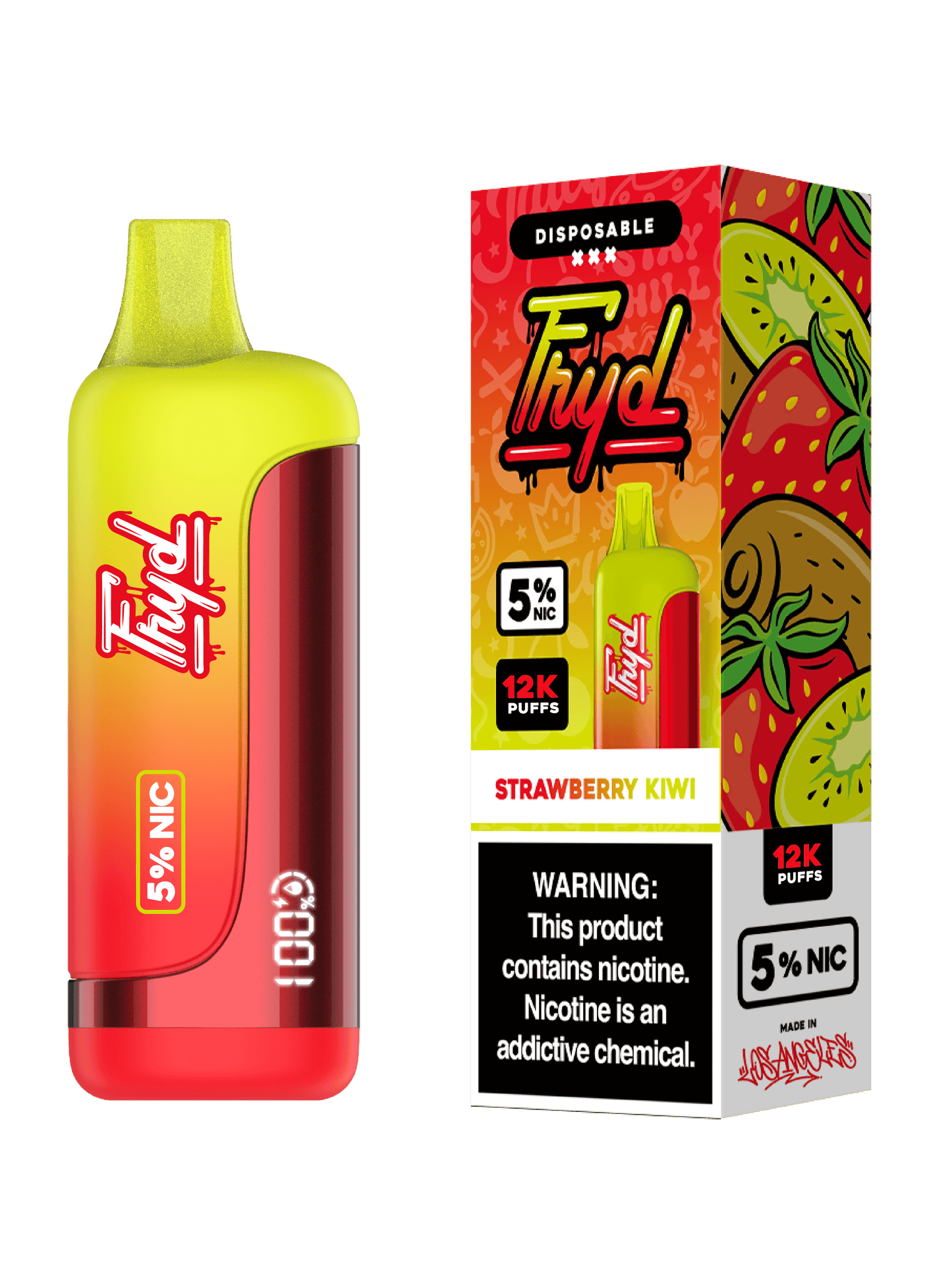 FRYD Disposable | 12000 Puffs | 17mL | 50mg | Strawberry Kiwi with packaging