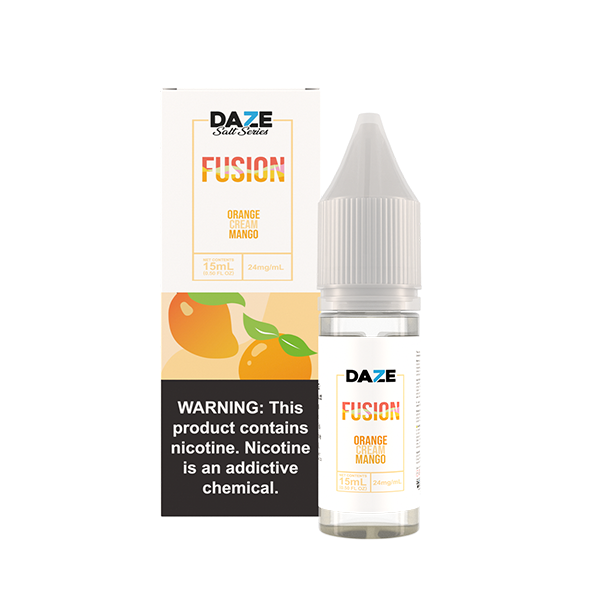 7Daze Fusion Salt Series | 15mL | 24mg | Orange Cream Mango with packaging