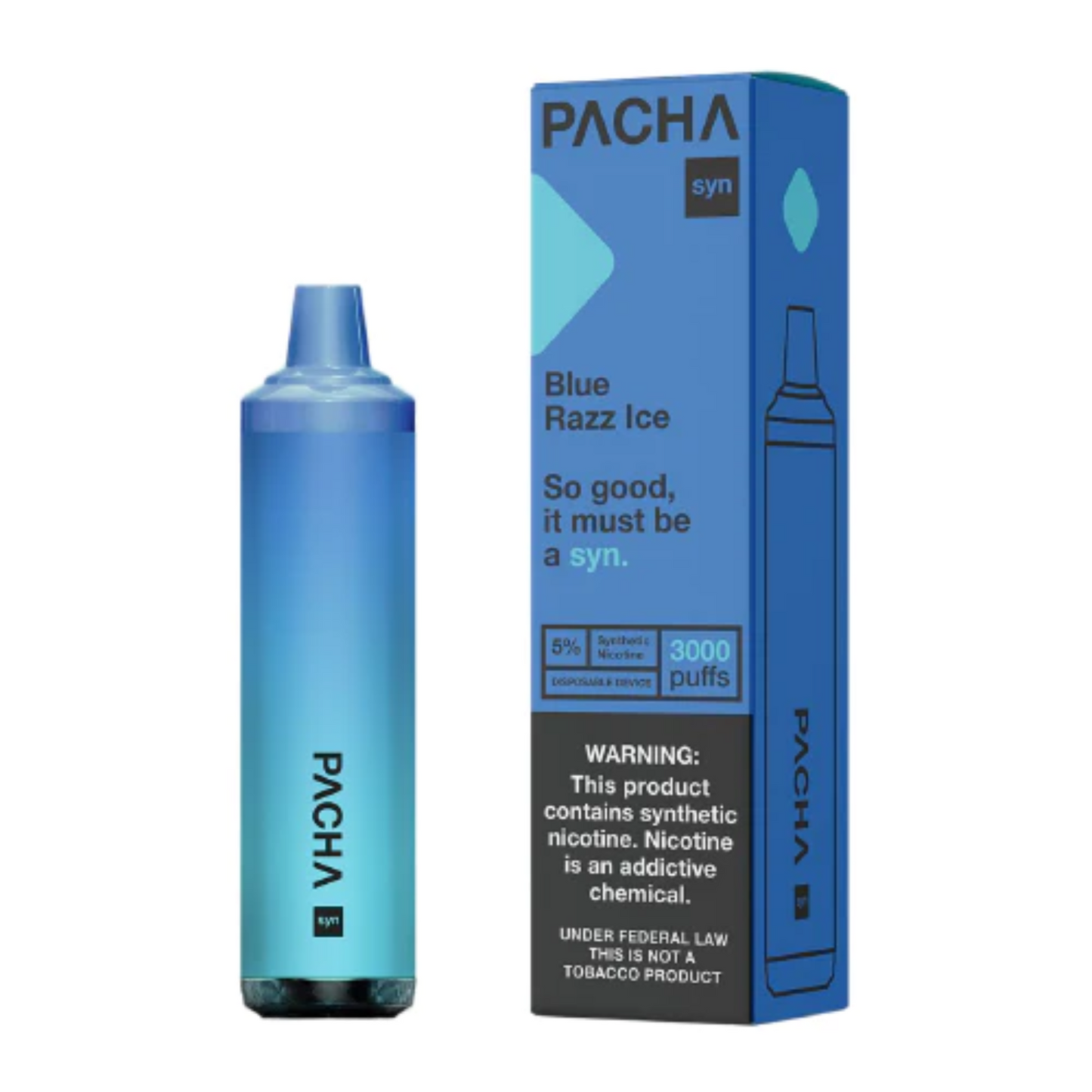 Pachamama Syn Disposable | 3000 Puffs | 8mL blue razz ice with packaging
