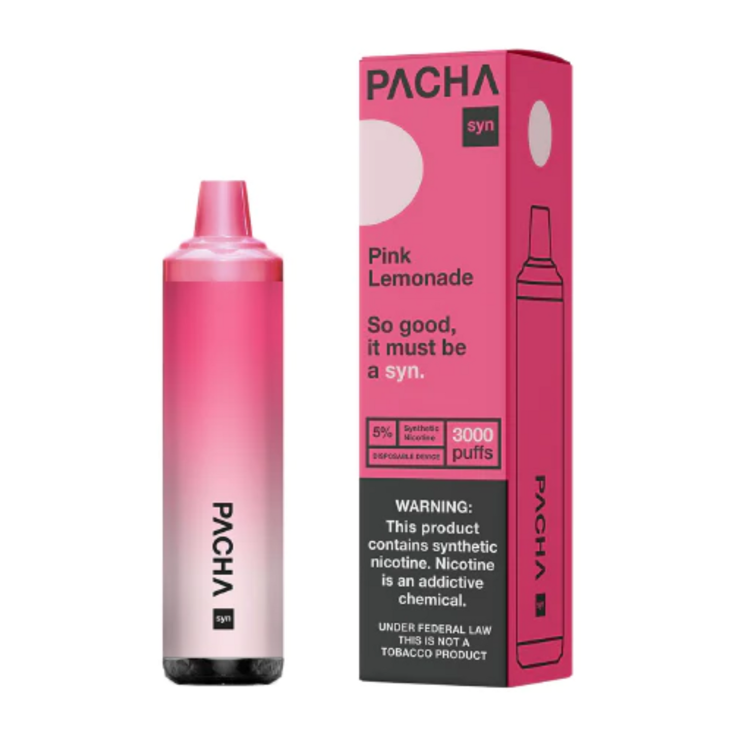 Pachamama Syn Disposable | 3000 Puffs | 8mL pink lemonade with packaging