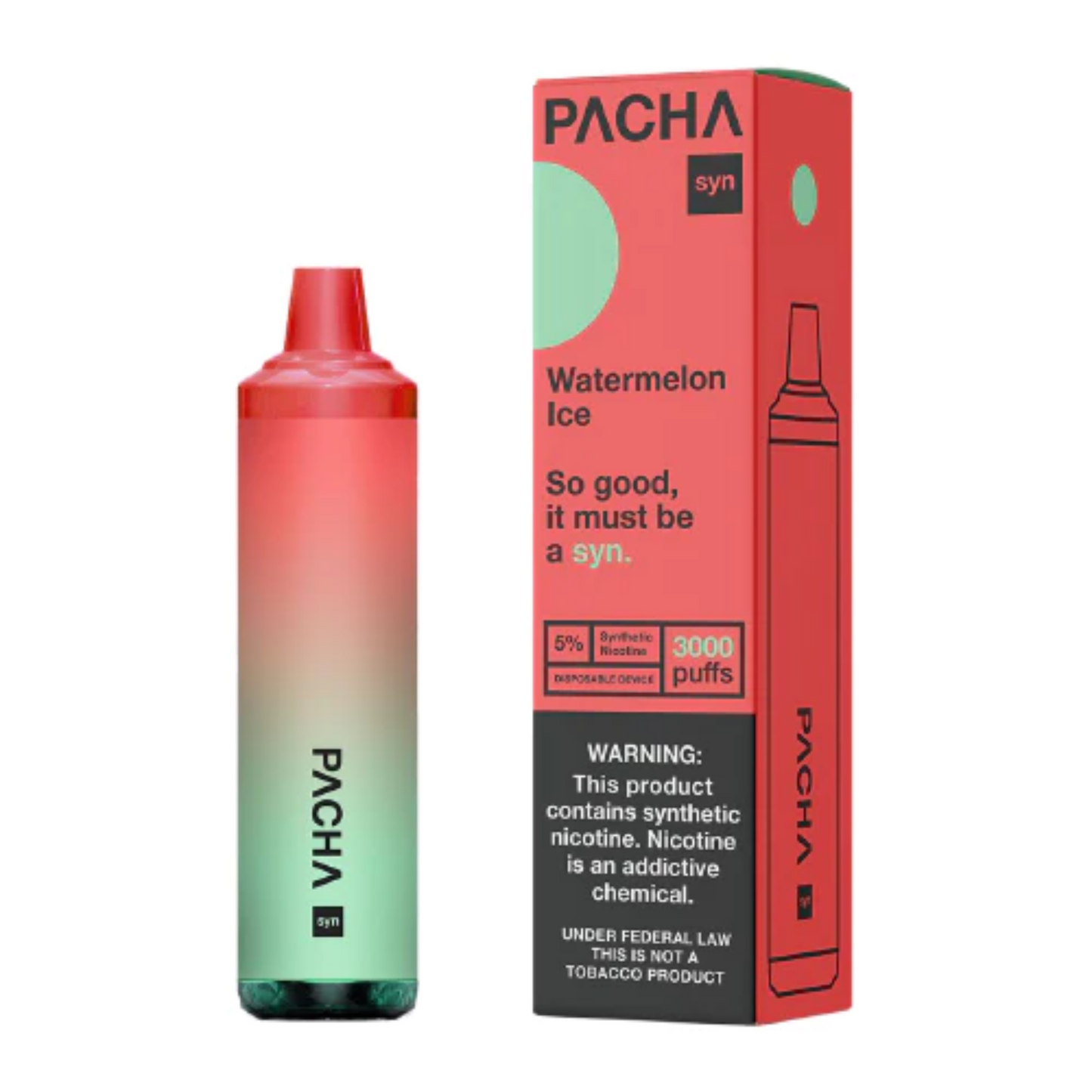 Pachamama Syn Disposable | 3000 Puffs | 8mL watermelon ice with packaging