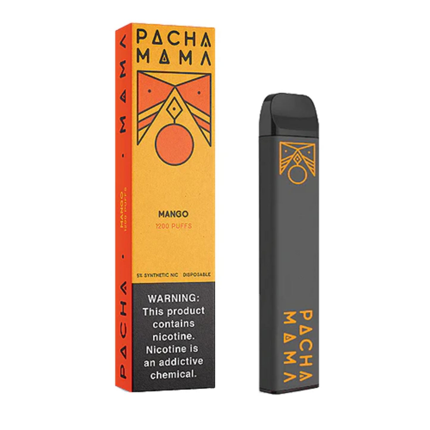 Pachamama Tobacco-Free Nicotine Disposable | 1200 Puffs | 4mL mango with packaging