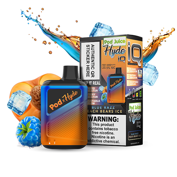 Pod Juice - Hyde IQ Disposable | 5000 Puffs | 8mL Blue Razz Peach Bears Ice