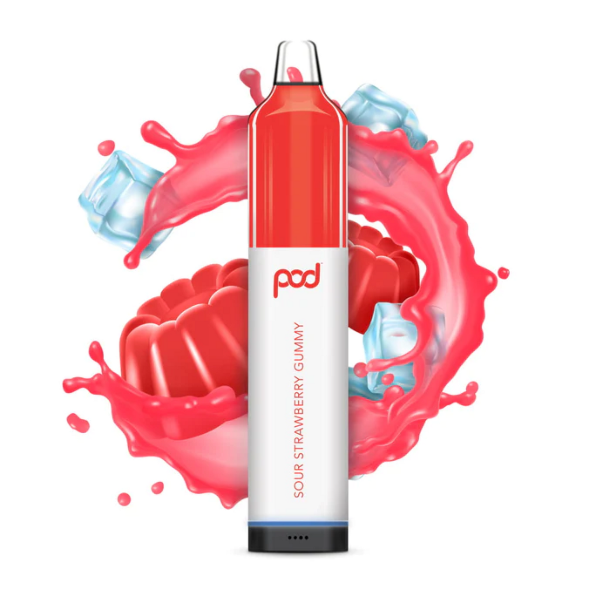 Pod Mesh 5500 Disposable | 5500 Puffs | 12mL Sour Strawberry Gummy