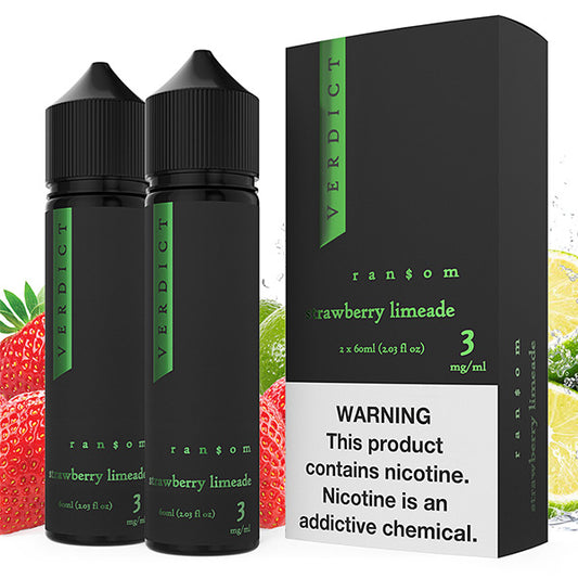 Verdict | Revamped Series | 2x60mL | 3mg | Ransom - Strawberry Limeade with packaging