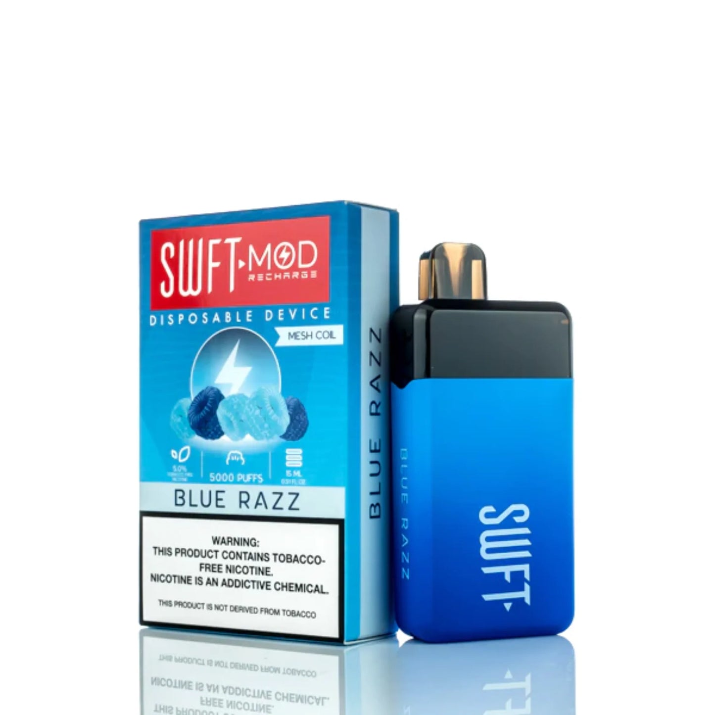 SWFT Mod Disposable | 5000 Puffs | 15mL | 50mg | Blue Razz with packaging