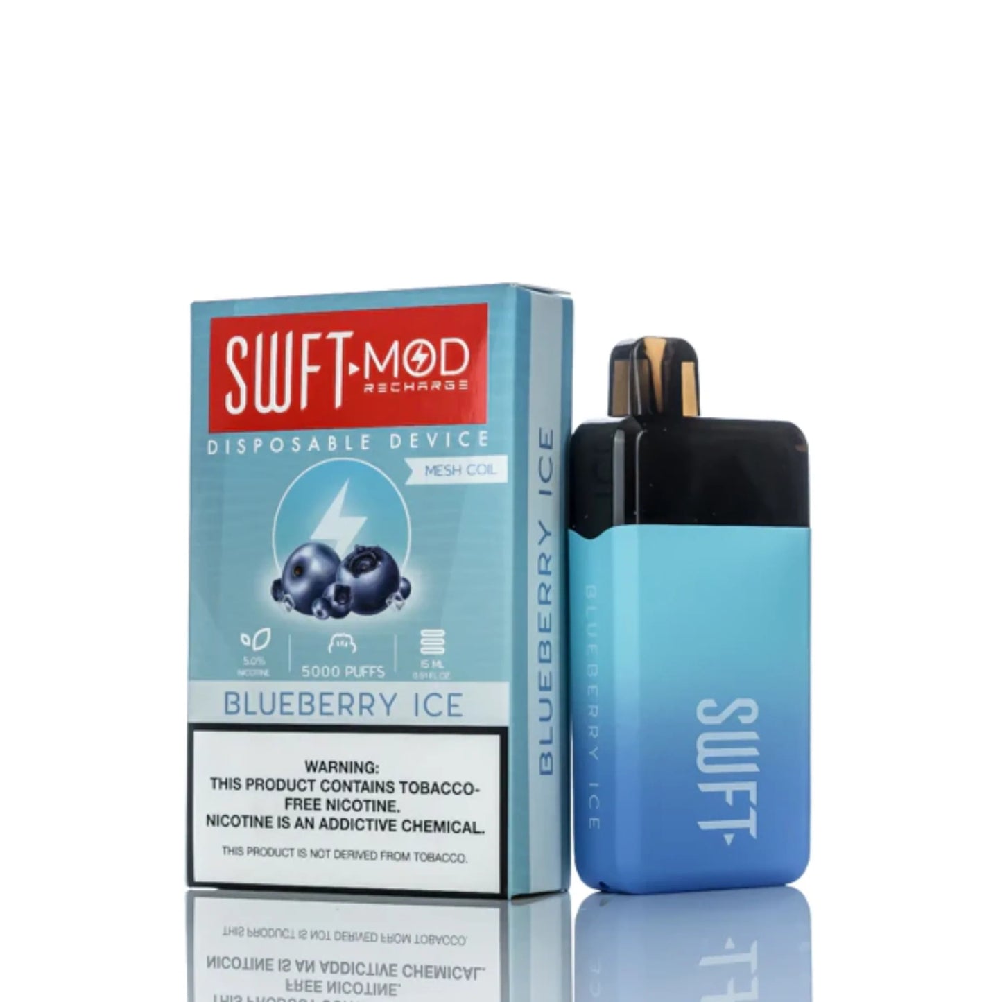SWFT Mod Disposable | 5000 Puffs | 15mL | 50mg | Blueberry Ice with packaging