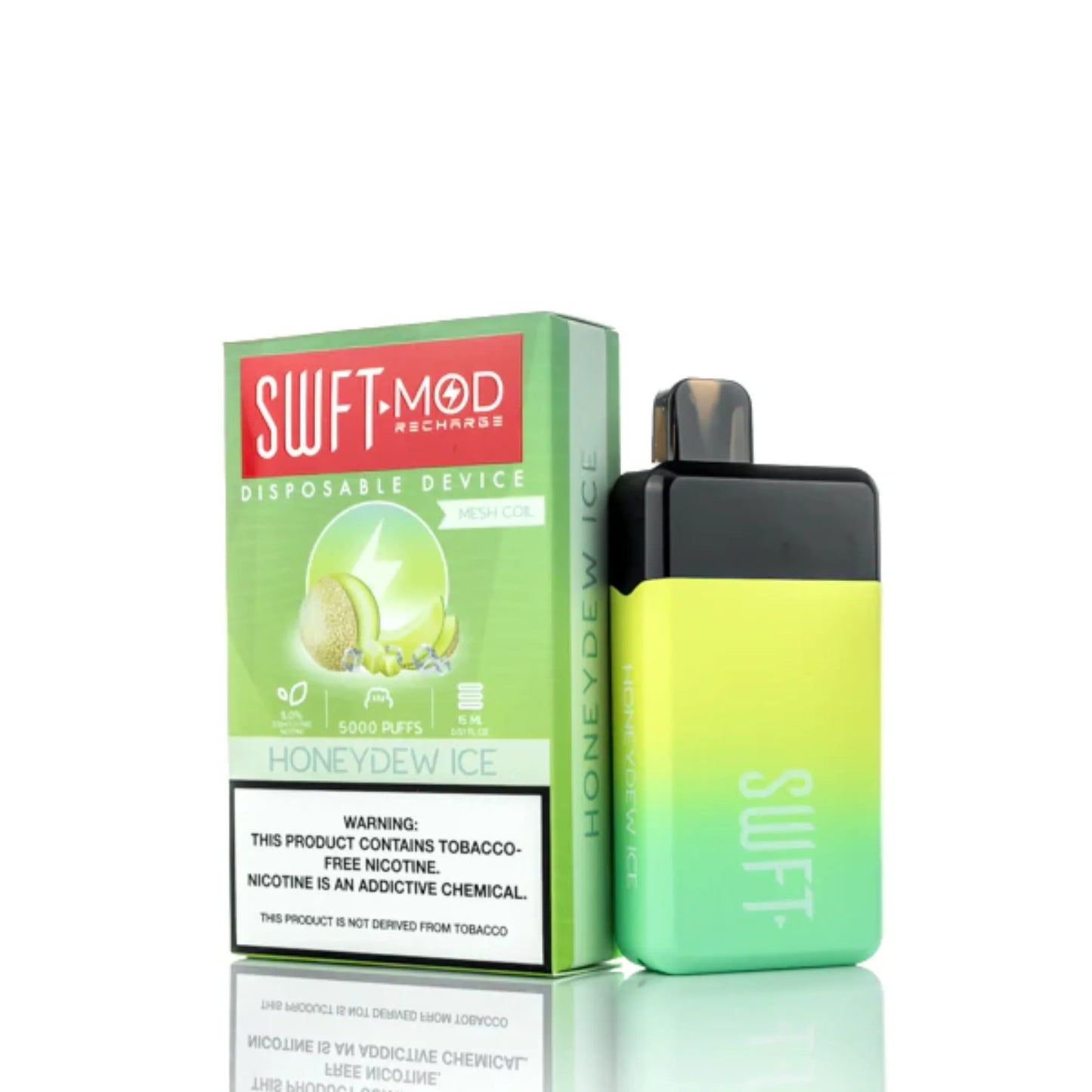 SWFT Mod Disposable | 5000 Puffs | 15mL | 50mg | Honeydew Ice with packaging